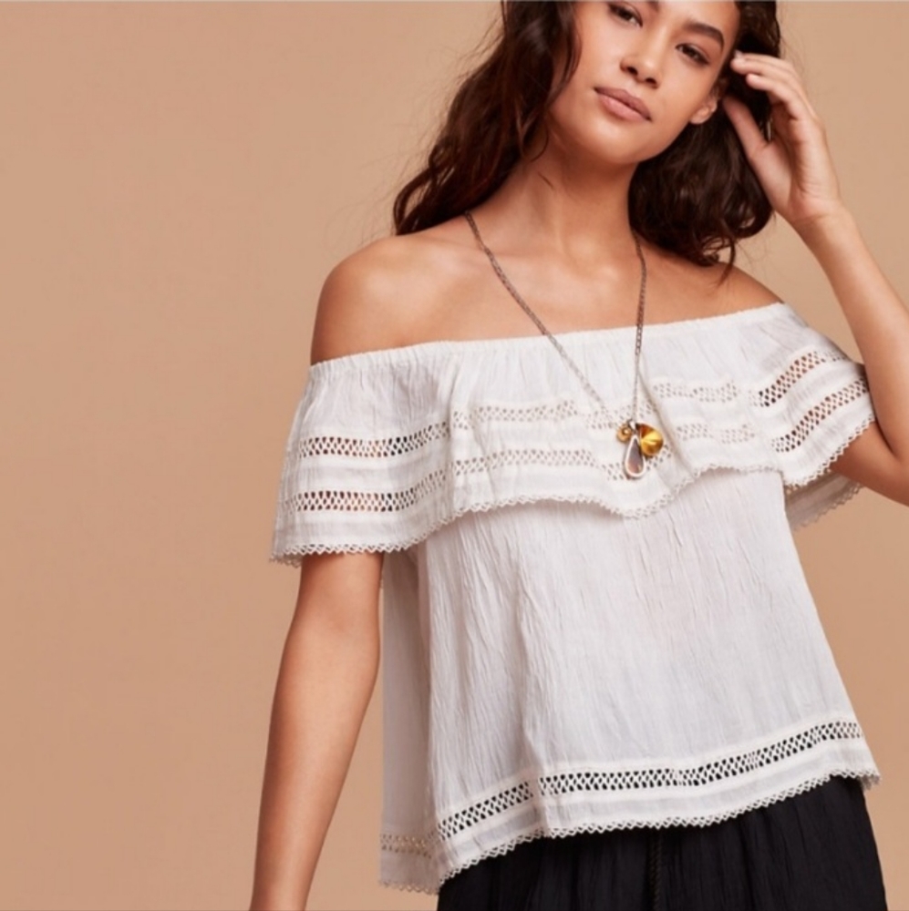 Wilfred White Hollande Top Shirt Blouse Size XS Off Shoulder NEW NWT